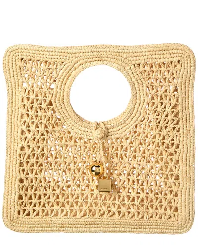 Jacquemus Small The Spiaggia Circular-handle Crochet Tote Bag In Brown