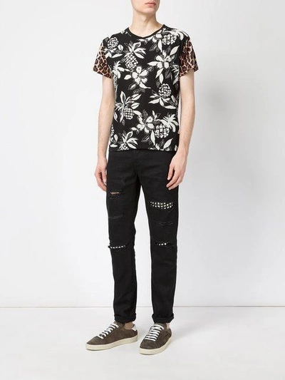 Saint Laurent Black Studded Low Waisted Skinny Jeans