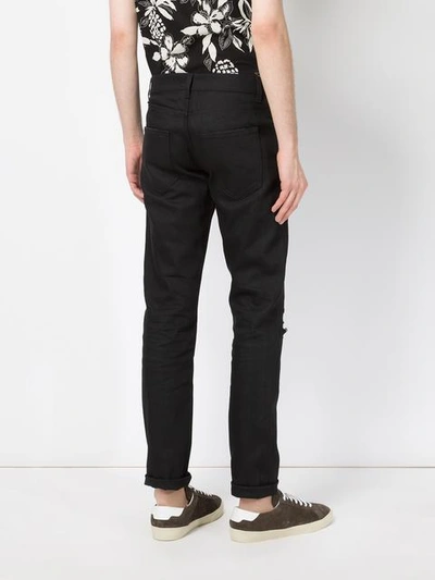 Saint Laurent Black Studded Low Waisted Skinny Jeans