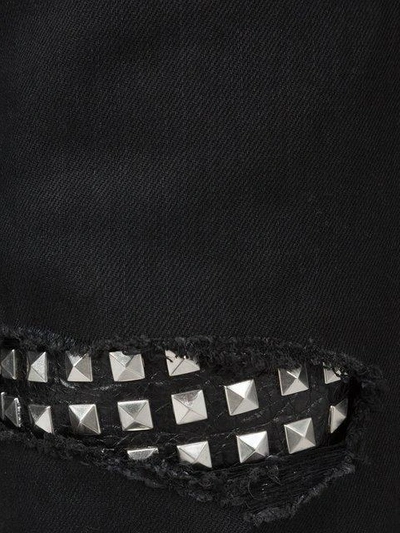Saint Laurent Black Studded Low Waisted Skinny Jeans