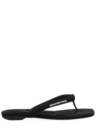 Alexander Wang Neutrals Jenna Tubular Padded Flop Sandals In Black