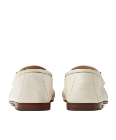 Versace Guanto Leather Loafers In White