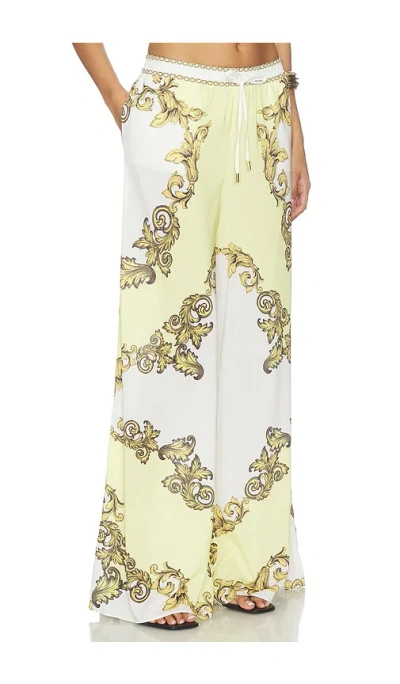 Alice And Olivia Ojai Baroque-print Drawstring Palazzo Pants In Multi