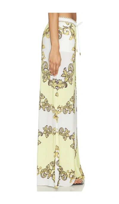 Alice And Olivia Ojai Baroque-print Drawstring Palazzo Pants In Multi