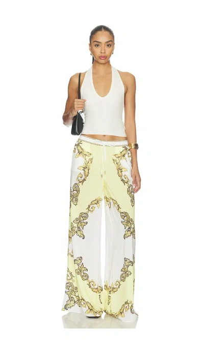 Alice And Olivia Ojai Baroque-print Drawstring Palazzo Pants In Multi