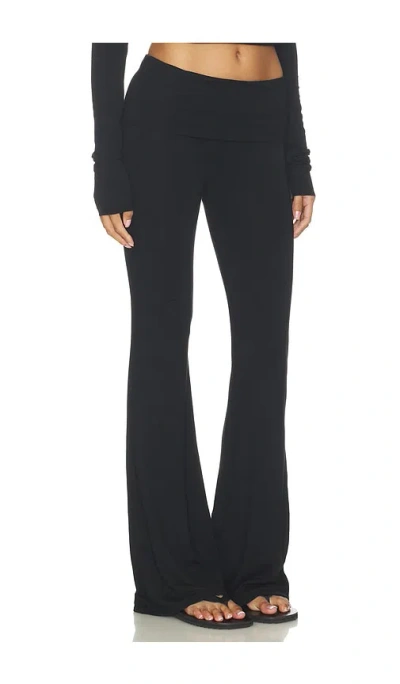 Éterne Foldover Jersey Flared Pants In Black