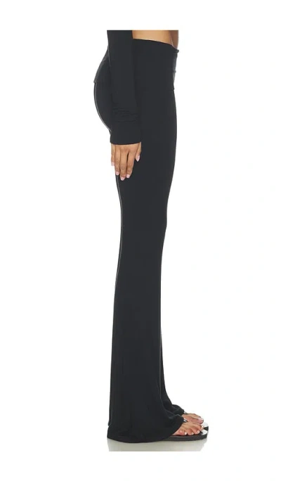 Éterne Foldover Jersey Flared Pants In Black