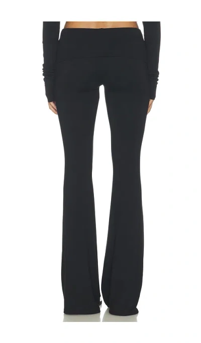 Éterne Foldover Jersey Flared Pants In Black