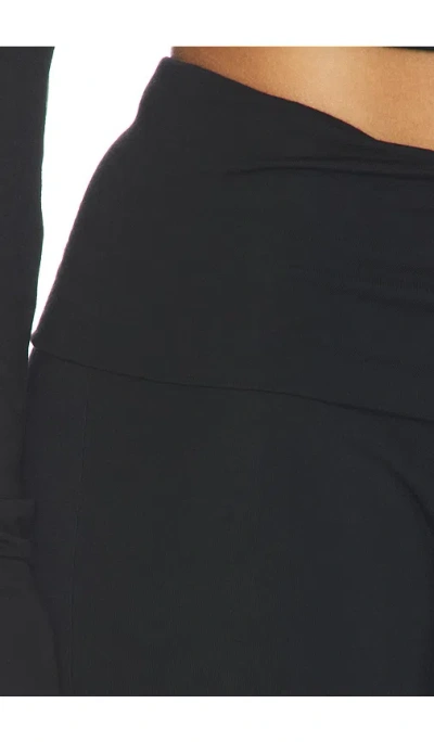 Éterne Foldover Jersey Flared Pants In Black