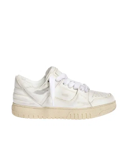 1989 Studio Lived-in Leather Skate Dirty Mid-top Sneakers In White