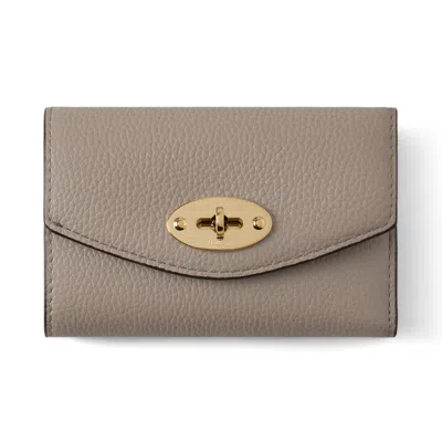 Mulberry Medium Leather Folded Darley Wallet In Cashmere Taupe Small Classic Grain