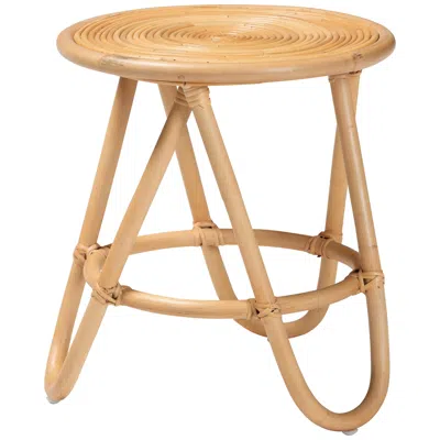 Baxton Studio Rinjani Rattan End Table In Brown