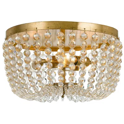 Crystorama 3-light Rylee Flush Mount In Gold