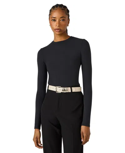 Steve Madden Polyurethane Multi Keeper Belt In Neutral