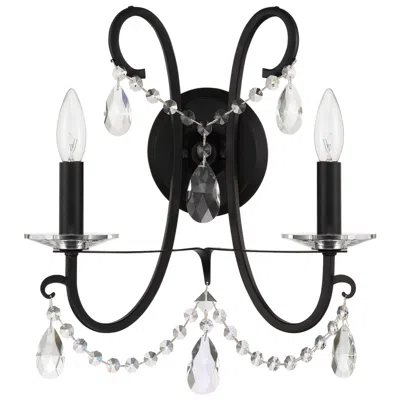 Crystorama Othello 2-light Matte Black Wall Mount In Black
