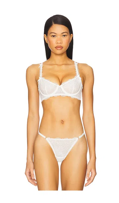 Kat The Label Delilah Sequin Underwire Balconette Bra In White