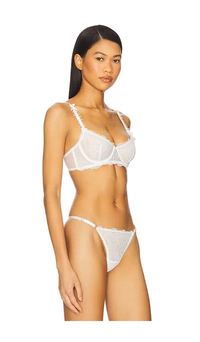 Kat The Label Delilah Sequin Underwire Balconette Bra In White