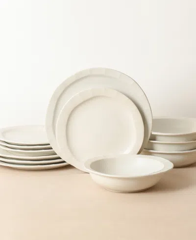 Stone Lain Oasis 24-pc. Stoneware Dinnerware Set In White