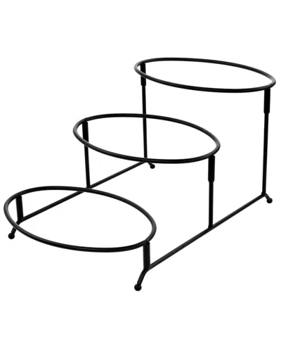 Elama 3-tiered Oval Plate Server In White