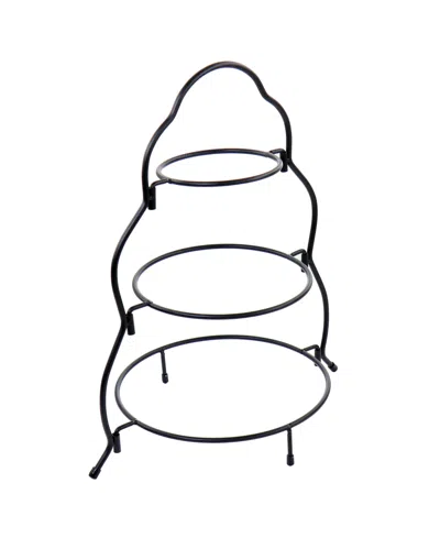 Elama 3 Tier Round Plate Porcelain Serveware Set In White