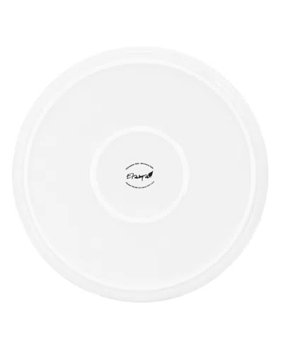 Elama Duncan 18 Piece Porcelain Dinnerware Set In Black In White
