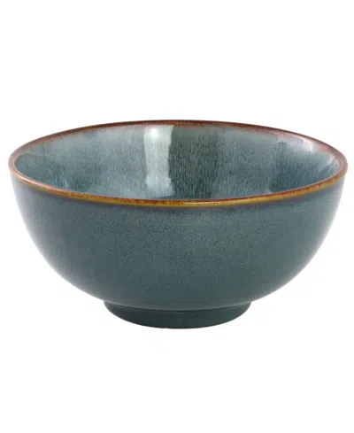 Elama 18 Piece Stoneware Dinnerware Set In Blue