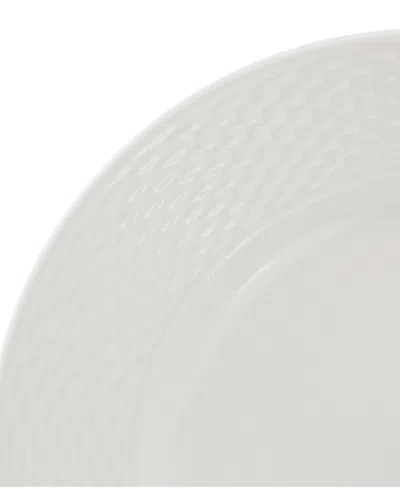 Elama Gemma 12 Piece Stoneware Dinnerware Set In White