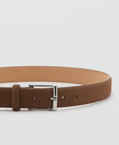 Mango Suede Belt In Brown