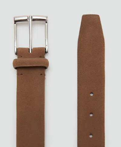 Mango Suede Belt In Brown