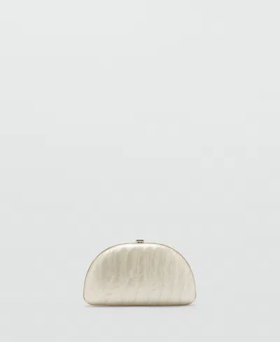 Mango Oval Frame Clutch In Blue