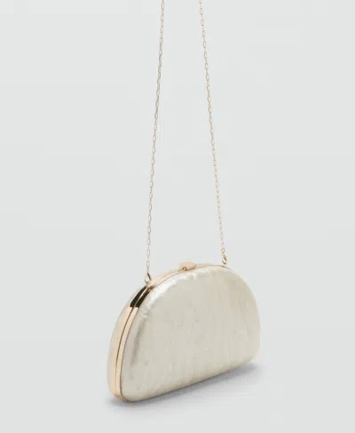 Mango Oval Frame Clutch In Blue