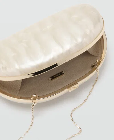 Mango Oval Frame Clutch In Blue