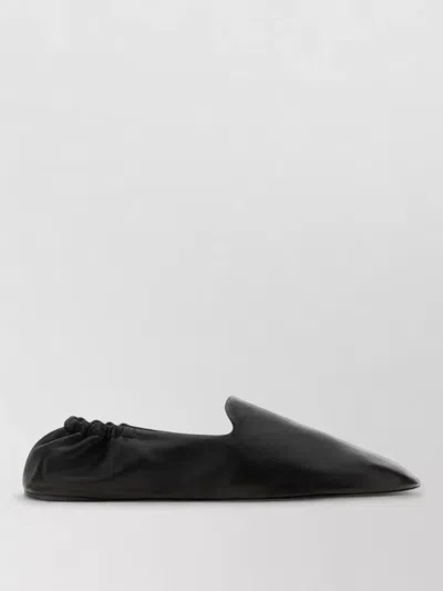 The Row Nappa Leather Casa Ballerinas Elasticated Back In Black