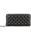 Valentino Garavani Rockstud Quilted Zip-around Wallet, Black