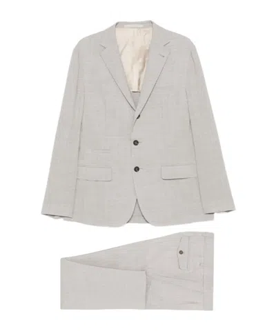Eleventy Button Suit In Neutral