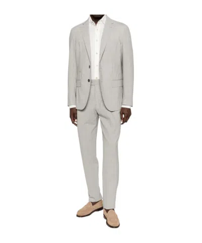Eleventy Button Suit In Neutral