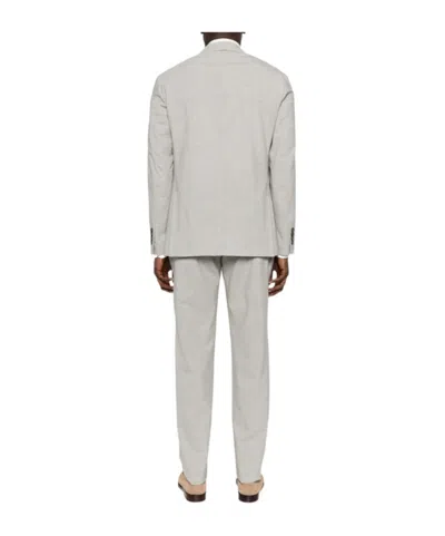 Eleventy Button Suit In Neutral