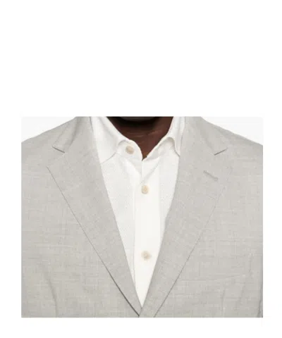 Eleventy Button Suit In Neutral