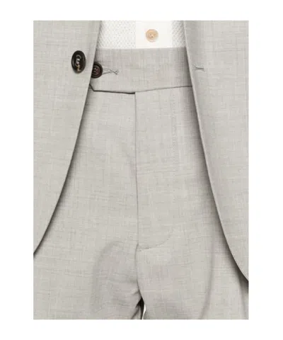 Eleventy Button Suit In Neutral