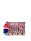 FIGUE Samoa Floral-Embroidered Canvas Pouch