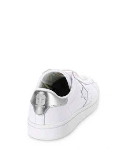 Converse Chuck Taylor Pro Leather Lp Ox Sneakers In White/silver | ModeSens