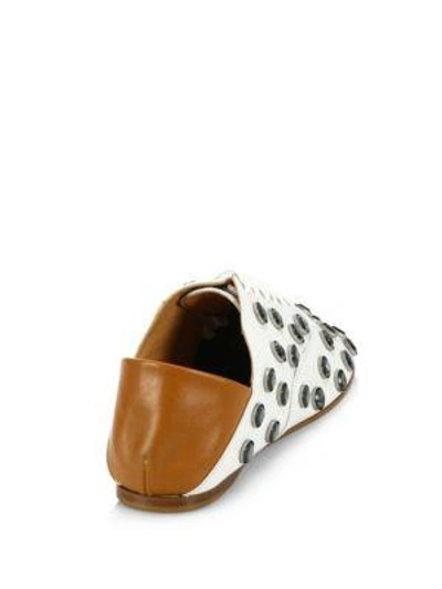 Shop Acne Studios Mika Crystal-studded Leather Babouche Mules In White Ginger