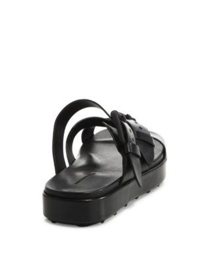 Shop Alexander Wang Kriss Buckle Leather Slides In Black