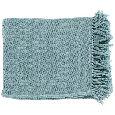 Surya Aqua Tressa Texture Throw In Blue