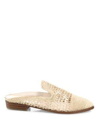 Shop Robert Clergerie Antes Raffia Mules In Ocean