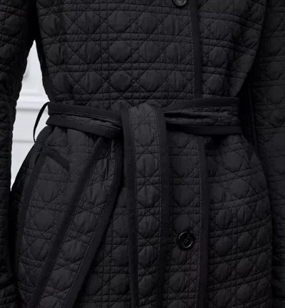 Dior Macrocannage Belted Coat In Black