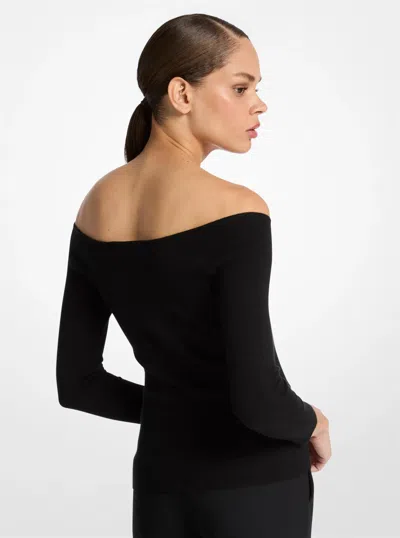 Michael Kors Cashmere Ballet Pullover Top In Black