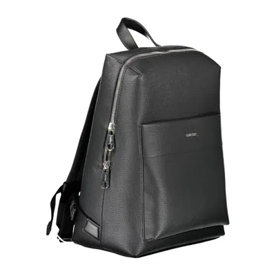 Calvin Klein Black Polyester Men Backpack In Black