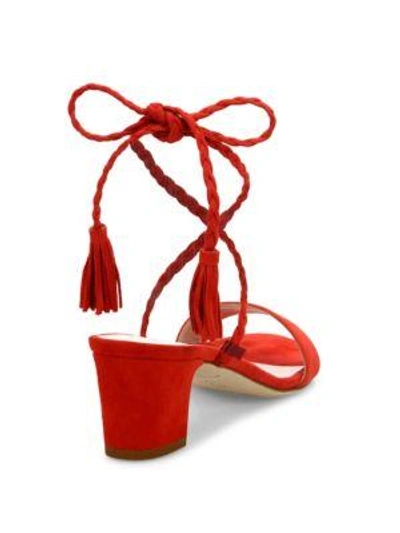 Shop Sjp By Sarah Jessica Parker Elope Suede Lace-up Sandals In Cognac