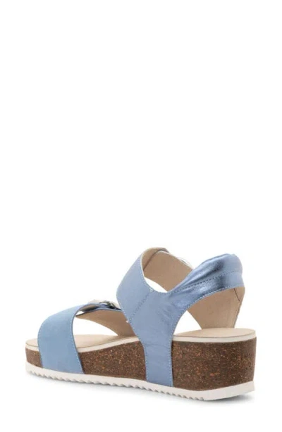Ara Nova Slingback Platform Wedge Sandal In Blue
